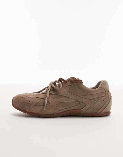 Bronx – Myr-aa – Sznurowane zamszowe buty sportowe w naturalnym kolorze - view 1