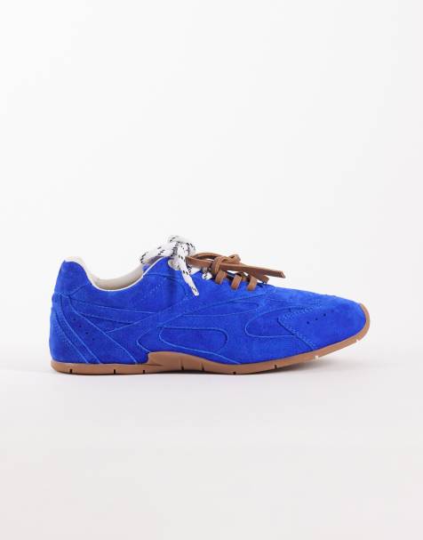 Bronx Myr-aa trainers in electric blue suede  - view 1