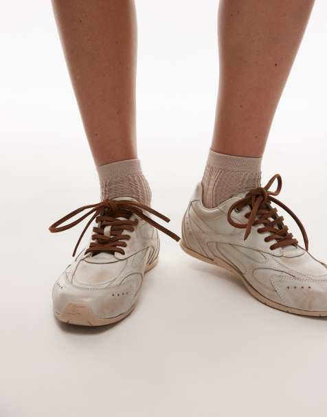 Bronx Myr-aa trainers in off white vintage brush off leather - view 1