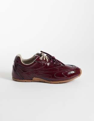  Myr-aa trainers in patent bordeaux
