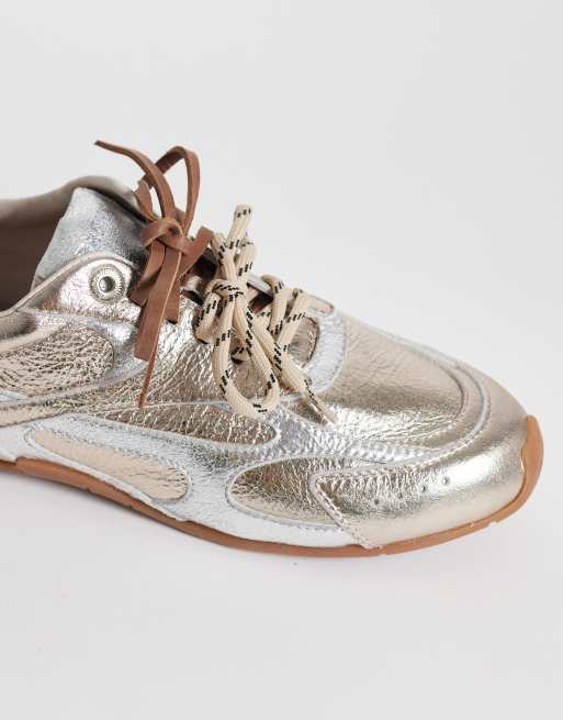 Bronx Myr-aa zapatillas de deporte con cordones en plateado, 4 de 5