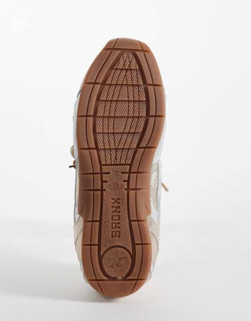 Bronx Myr-aa zapatillas de deporte con cordones en plateado, 5 de 5