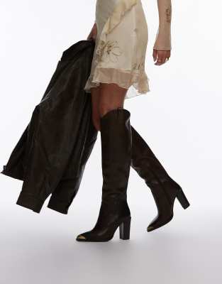 Bottes Americana Western Company Bandana Noir - Cuir Grange - Marque Americana