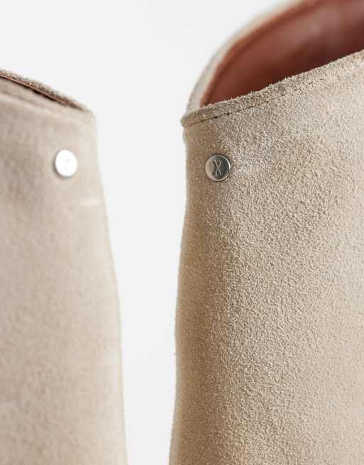 Bronx New-Americana western detail over the knee boots in sand suede, 4 of 4