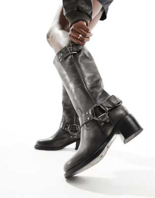 Bronx - New Camperos - Bikerstiefel aus Leder in Schwarz