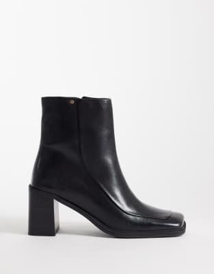 Bronx New-corfu Square Toe High Ankle Boots In Black