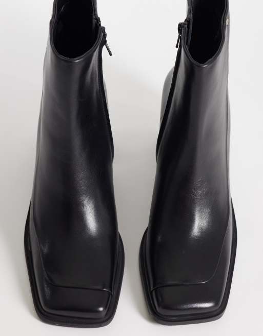 Bronx – New-Corfu – Svarta ankelboots i läder med fyrkantig tå, 2 av 4
