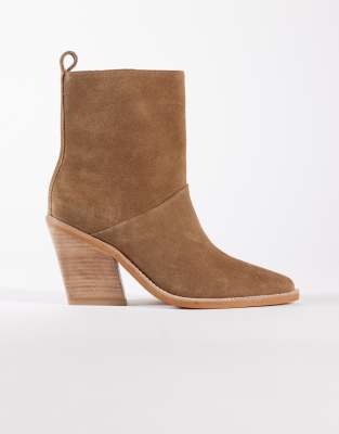 Bronx New-kole Fringe Western Ankle Boots In Brown