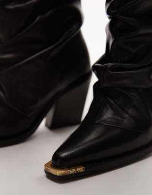 Bronx New-kole Slouchy Mid Ankle Boots In Black