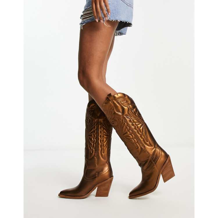 Bronx New Kole Stivali western al ginocchio in pelle color