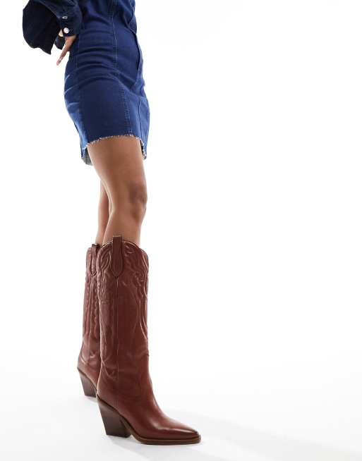 Bronx New Kole western knee boots in brown ASOS