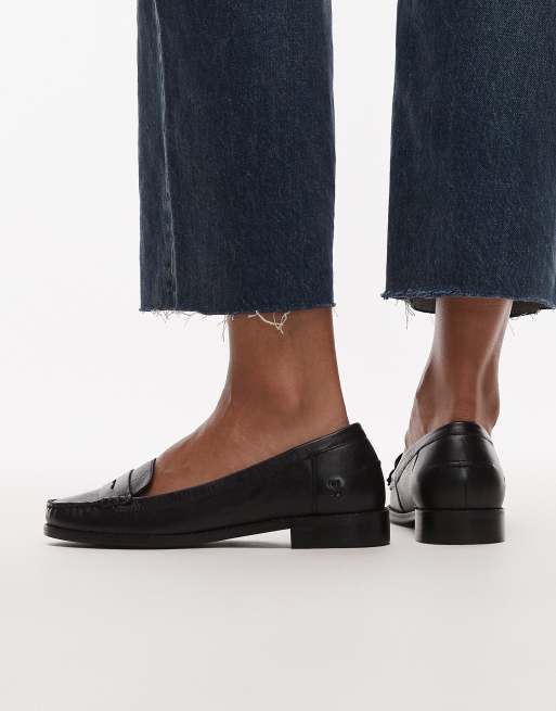 Bronx - New-Rana - Sorte penny-loafers i læder, 4 af 4