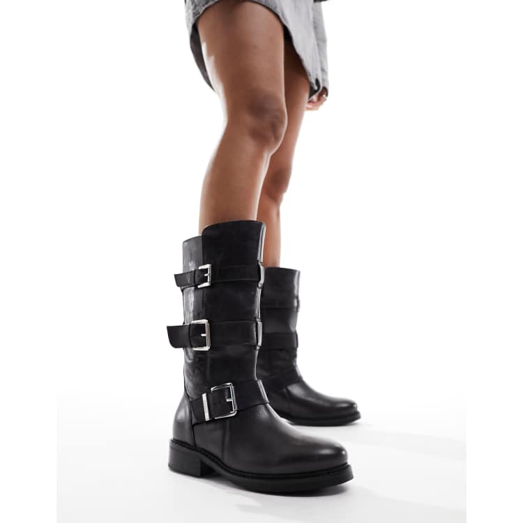 Apair biker black sales boots