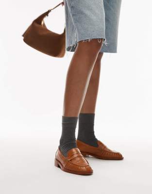  Next-Wagon premium leafer loafers in toffee