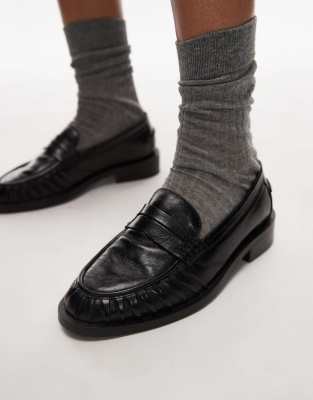Next-Wagon premium leather loafers in black