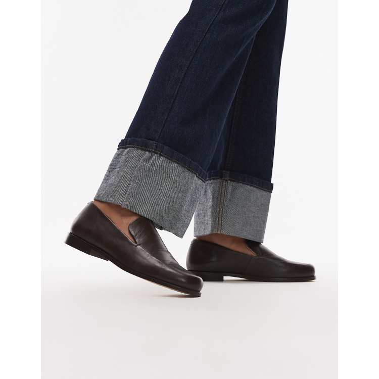 Bronx Noa-Quinn slip on loafers in leather brown | ASOS