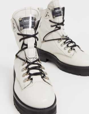 off white leather hiking boots