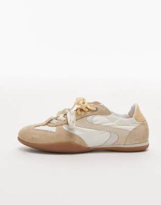 Bronx Park-err Leather Sneakers With Contrast Laces In Yellow