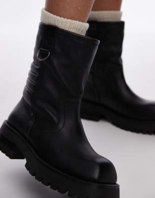 Bronx Quinn Biker Ankle Boots In Black