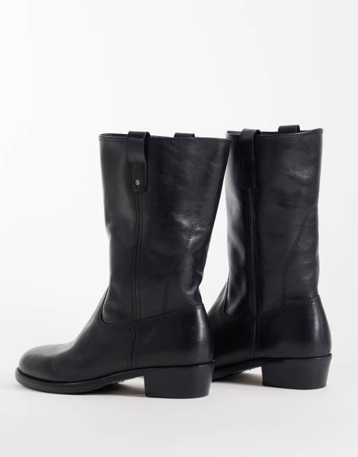 Bronx Rho-deo slouched ankle boots in black leather, 3 of 4