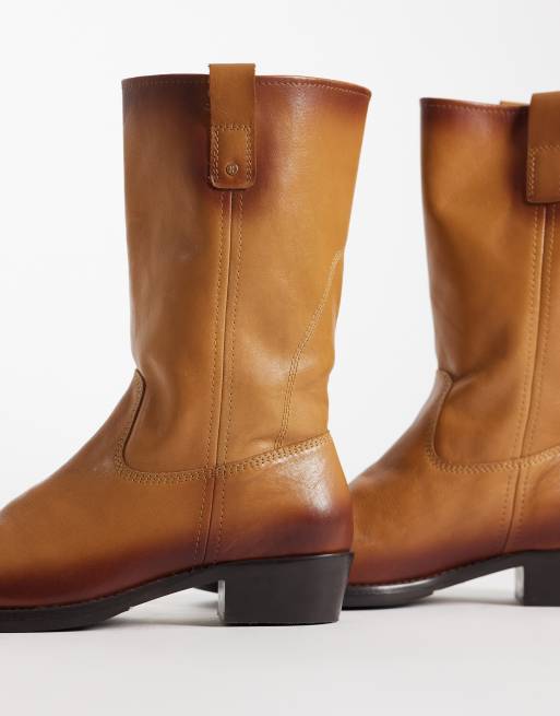 Bronx Rho-deo slouched ankle boots in mustard leather, 3 of 4
