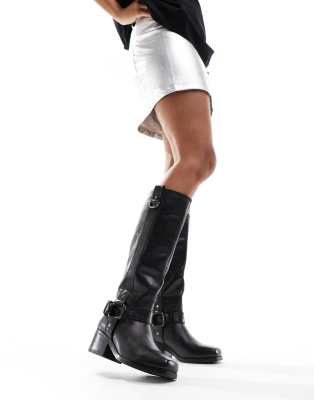 Bronx - Rock-ey - Bikerstiefel aus schwarzem Leder