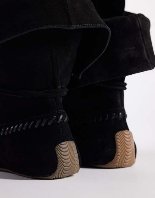 Bronx - Savann-a - Bottines en daim avec lacets et franges - Noir, 3 de 4