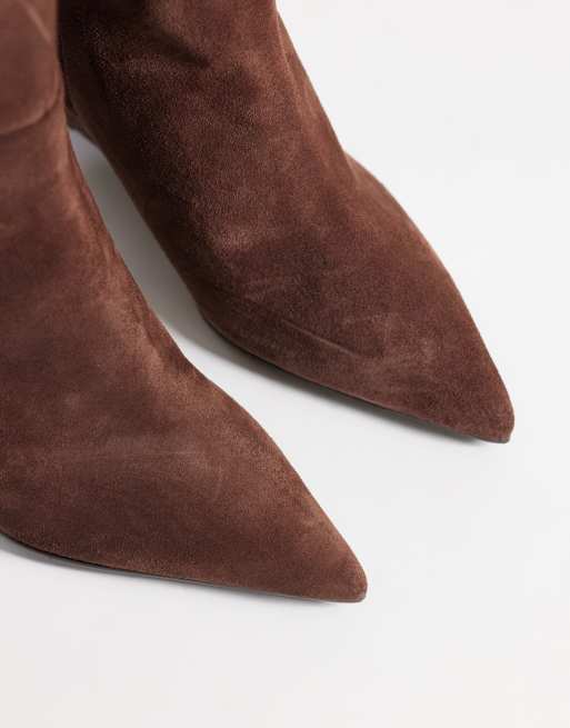 Bronx Selin-a wedge heel knee boots in coffee bean, 3 of 4
