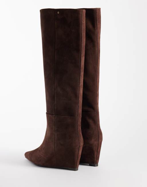 Bronx Selin-a wedge knee boots in coffee bean, 4 of 4