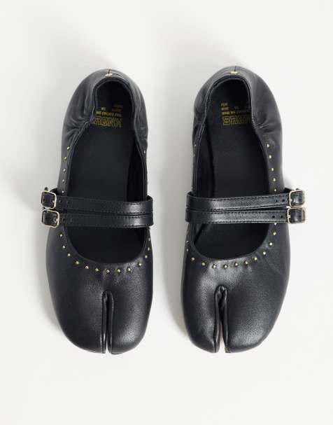 Bronx Semm-ie ballerina flats in black soft leather - view 1