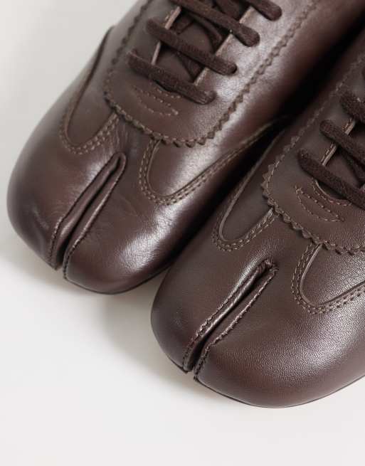 Bronx Semm-ie baskets à bout fendu en cuir souple coloris grain de café, 3 de 4