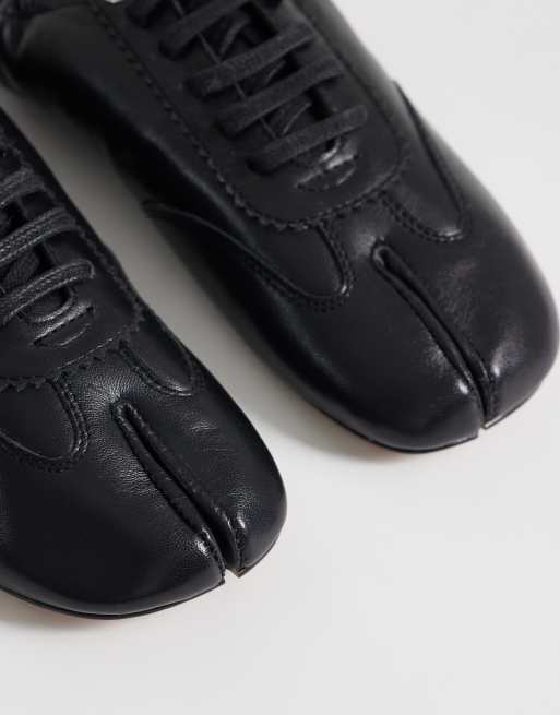 Bronx Semm-ie baskets à bout fendu en cuir souple noir, 4 de 4