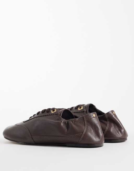 Bronx Semm-ie Sneaker mit geteilter Zehenpartie aus weichem Leder in Coffee Bean, 4 von 4