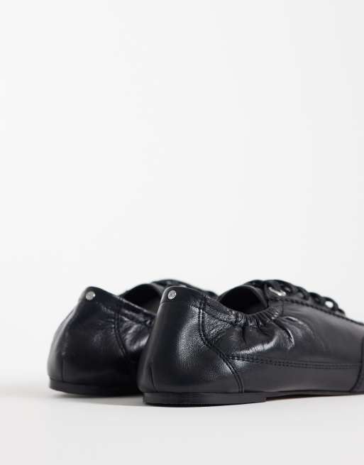 Bronx Semm-ie sneakers med delad tå i svart mjukt läder, 3 av 4
