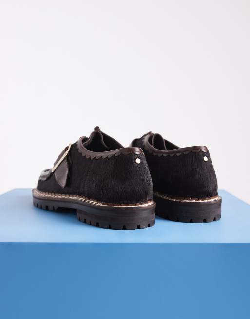 Bronx Sor-aya Loafer mit Schnalle in Braun aus Ponyhaar, 3 von 4