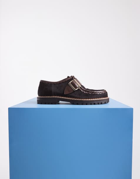 Bronx Sor-aya loafers med spænde i brunt ponyhair - view 1