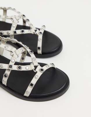 off white strappy sandals