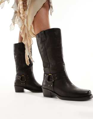  Trig-ger western boots with hardware in dark brown