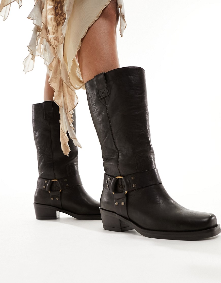 Bronx Trig-ger western boots with hardware in dark brown