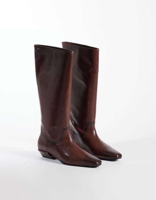 Bronx Vienn-a square toe knee boots in cognac, 2 of 4