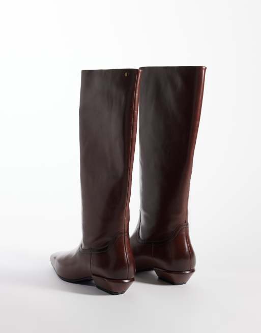 Bronx Vienn-a square toe knee boots in cognac, 3 of 4
