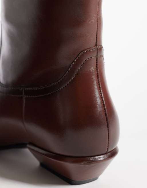 Bronx Vienn-a square toe knee boots in cognac, 4 of 4