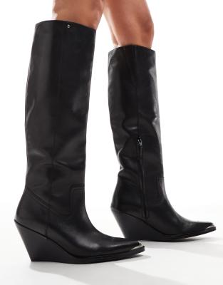 Bronx Xyla Western Wedge Knee Boots