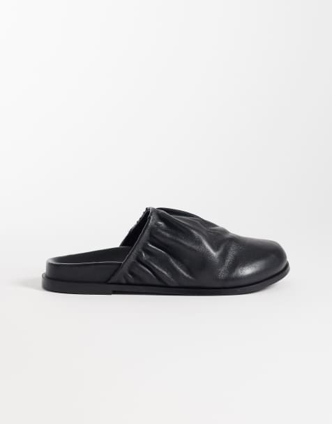 Bronx – Yla-na – Flache Mules aus Leder in Schwarz - view 1