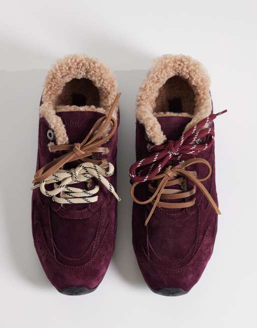 Bronx - zapatillas con cordones y piel sintética en burdeos oscuro, 3 de 5