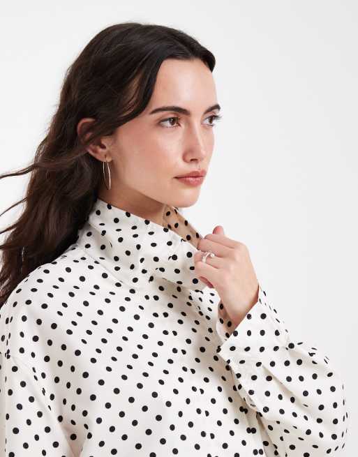 Bronze Snake – Arlo – Hochgeschlossene Windjacke in Weiß mit Polka Dots, 3 von 4