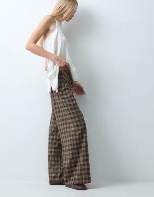 Bronze Snake Baggy Pants With Turnover Waistband In Multi