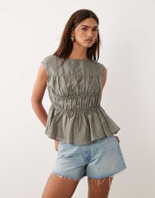 BRONZE SNAKE Bronze Snake Cierra top in pebble-Brown