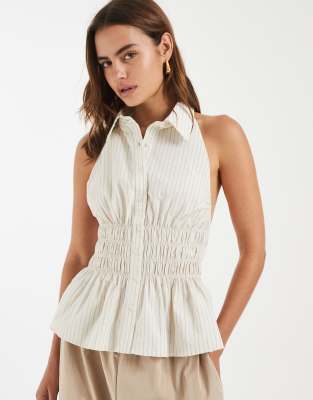 Bronze Snake Kristal Top In White