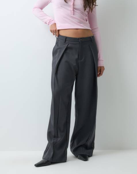 Bronze Snake low rise baggy pleated pants in grey - view 1